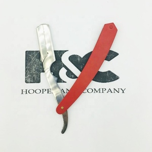 Red Coated Barber <b>Straight</b> <b>Razor</b> With Exposed Blade Custom Logo New Barber <b>Razor</b> Stainless Steel Logo Offer - Product Image 1