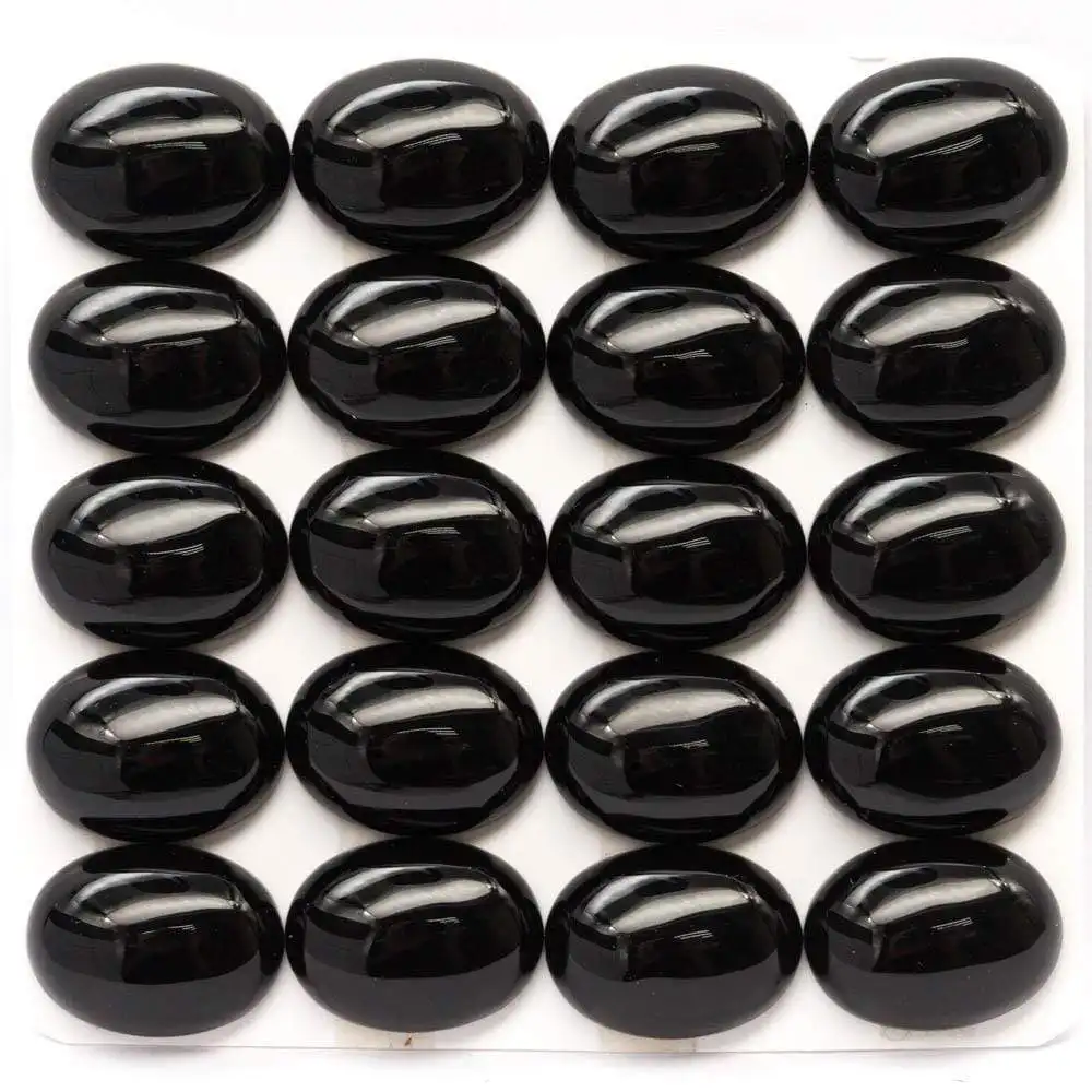 Gemstone Manufacturer Oval Black Onyx Agate Cabochon for Jewelry Designers