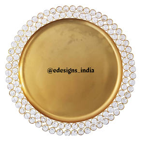 Placa Vintage redonda hecha a mano de diseñador, cargador de Metal ecológico, plato para servir para decoración de boda, última llegada - Product Image 6