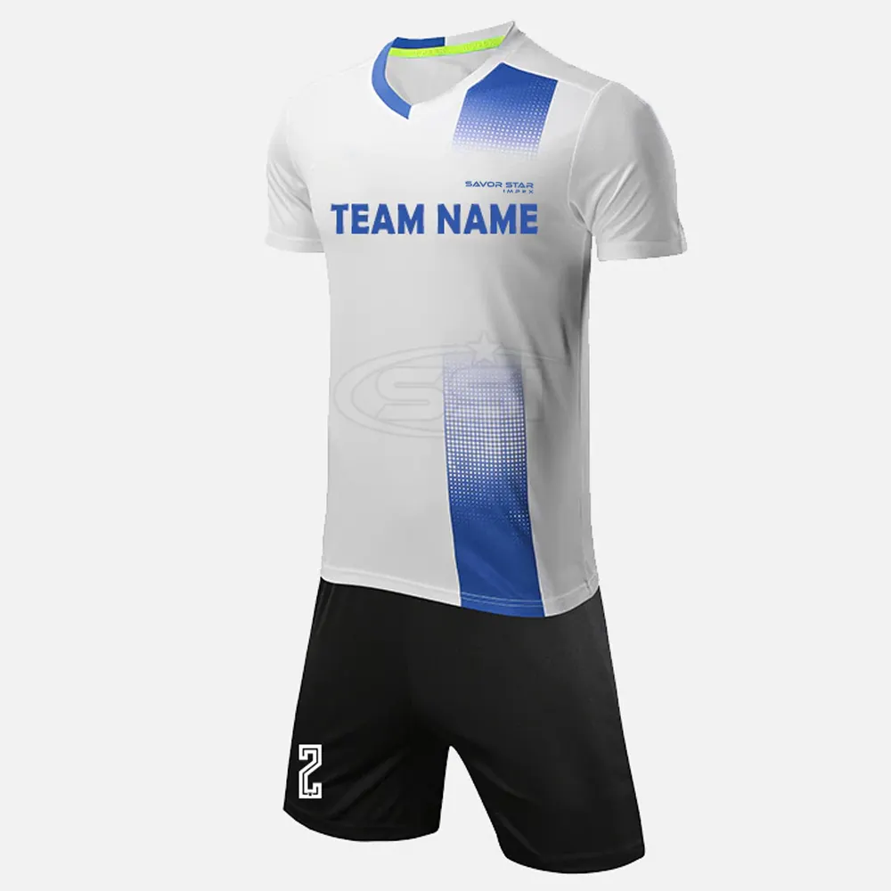 Kit da calcio MOQ basso personalizzato abbigliamento da calcio di alta qualità uniforme da calcio disegni a sublimazione 100% cotone