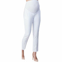 Leggings de maternité mi-taille en coton pour femmes enceintes, pantalons capri décontractés, respirants, antibactériens, pour le travail, le bureau, formels, en fibre de bambou