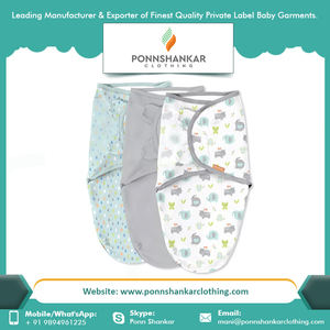 Bon ensemble enveloppes en mousseline de coton biologique respirant pour bébé couverture d'emmaillotage en tricot imprimé pour bébé pour cadeau disponible au prix d'usine - Product Image 4