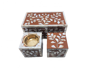 Nouveau plateau de brûleur Bakhoor en incrustation de nacre de Style arabe de meilleure qualité pour la décoration de la maison d'Inde par Quality Handicraft - Product Image 5