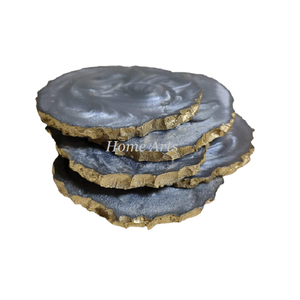 Juego de posavasos de trabajo de resina de diseño fantástico con posavasos de té y café de forma redonda de la mejor calidad para uso doméstico - Product Image 5