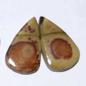 Cabochon naturel en rose ample, paires de pierres précieuses, jaspe polychromes, pour la fabrication de bijoux, bricolage, vente en gros - Product Image 1