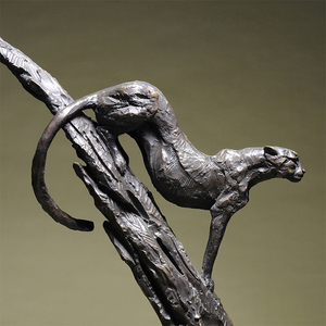 Statue de guépard <span class=keywords><strong>en</strong></span> résine <span class=keywords><strong>en</strong></span> Bronze, <span class=keywords><strong>décoration</strong></span> d'intérieur, 1 pièce, Sculpture de guépard - Product Image 1
