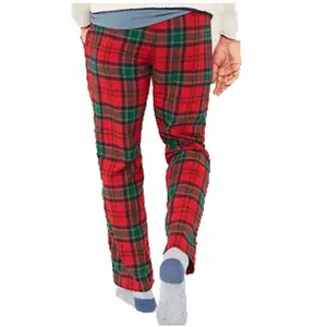 Men's cotton soft warm flannel check pajamas Yoga Pants home pants