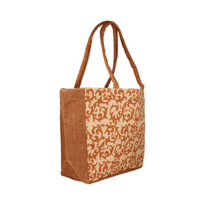 Sac fourre-tout en jute imprimé personnalisé écologique Sac à main fourre-tout à long manche pour femmes pour la plage Solution d'achat à la mode et durable - Product Image 4