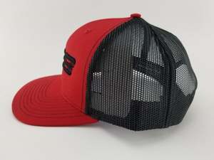 Wholesale Fashion 3D Embroidery Mid Profile Pre Curve Brim 6-Panel Trucker Hats Breathable Common CVC Unisex Four Seasons - Product Image 4