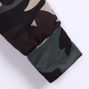 Sudadera con capucha de camuflaje para mujer y niña, Top de entrenamiento de manga larga con cremallera, chaqueta, blusa, Sudadera corta con cremallera - Product Image 6