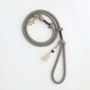 Stone Grey Organic Cotton Rope Dog <b>Leash</b> – Eco-Friendly Durable <b>Pet</b> Walking & Training Lead for Dogs - Product Image 1