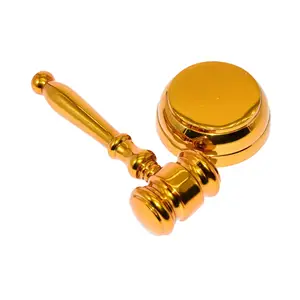 Martello da giudice in oro lucido nuovo Design in stile fatto di gavelli in alluminio per la casa e il regalo dell'ufficio