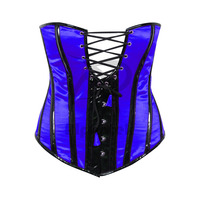 Corset Bustier Sexy en Satin de Haute Qualité pour Femme, avec Baleines en Acier, Volants en Dentelle sur le Devant, Body Respirant et Écologique, Tailles Moyennes et Grandes