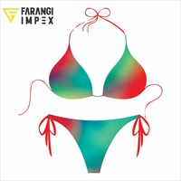 Maillot de bain bikini micro sexy noir personnalisé ensemble grande taille maillots de bain en nylon mini string et string 2 pièces Bsci vêtements de sport en gros