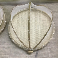 Couvercle écologique en bambou, respectueux de l'environnement et sécurité des aliments, fait à la main, avec filet Transparent, 6 pièces