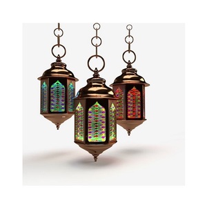 Lanternes de Ramadan suspendues en laiton et en verre avec une lanterne suspendue de la plus grande qualité pour une utilisation dans les hôtels et les restaurants - Product Image 2