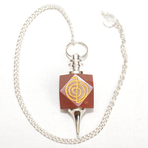 Pendule Reiki ras de cou jaspe rouge naturelle, fournisseur de pendule - Product Image 1