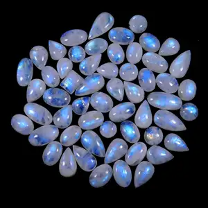 Großhandel Lose Mondstein Teardrop Blume Cabochon Stein fliesen synthetischen Mondstein lila Labradorit Cabochons Mondstein Kristall