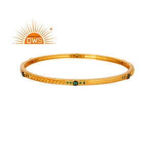 Dernier Bracelet Plaqué Or avec Zircon Vert Naturel Tendance 2026 pour Femme - Fabricant de Bijoux - Product Image 1