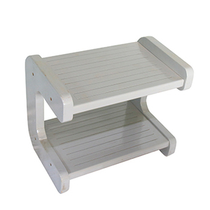 White Wooden Two Tier <b>Step</b> Stool <b>For</b> Kids And Adults Multi Purpose Anti Slip Bathroom Toddler Stool <b>For</b> <b>Kitchen</b> Sink Potty Train - Product Image 2