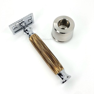 Kit de rasoir de sécurité en bambou à Double bord, support en acier inoxydable 304, ensemble de 10 pièces lames, offre spéciale, usine, OEM - Product Image 2