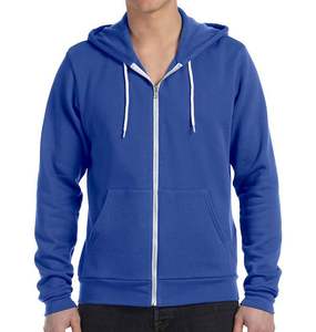 Sweat à capuche en polaire à fermeture éclair pour hommes en gris et noir Automne Printemps Logo OEM Tissu d'hiver teint en plaine avec impression personnalisée solide - Product Image 6