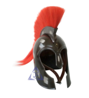 Casque d'Achille Troy médiéval et armure grecque avec artisanat en métal Plume rouge pour décor de bureau Costume d'armure de chevalier