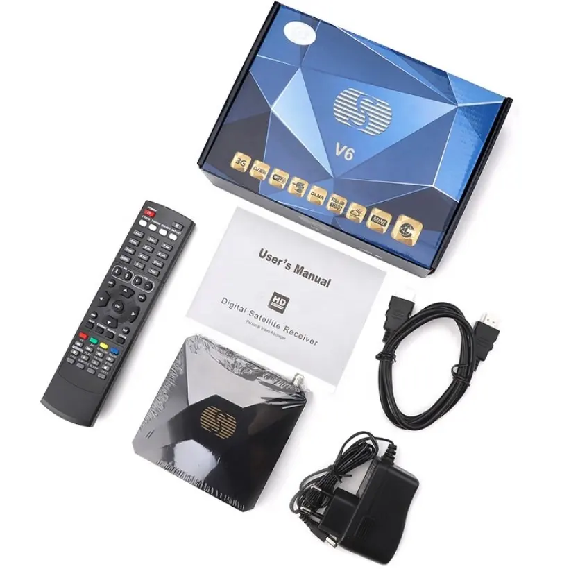 S-V6 Mini HD DVB S2 Satelliten empfänger V6 Support Card Sharing Newcamd xtream Satelliten USB Wifi 3G Biss Key youtube