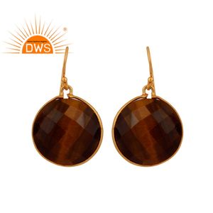 Pendientes de plata de primera ley con forma de ojo de tigre, aretes, plata esterlina 925 - Product Image 1