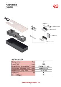 FS-615SD automatic hydraulic floor spring - Product Image 2