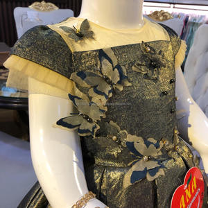 Dernier modèle Robe de bébé en laine à motifs floraux pour enfants avec papillon et décorations florales Sac fantaisie style robe de bal - Product Image 4