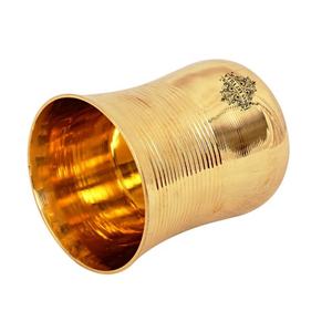 IndianArtVilla Vidrio de diseño de medio forro de latón puro para almacenamiento y ML - Product Image 3