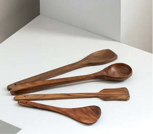 <b>Wooden</b> Serving Spoon Handle Hole Cooking Spatula Spoon Handmade Natural Acacia Wood Spoon for Hot Product - Product Image 3