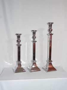 Premium Embossed Church <b>Candle</b> Stand Aluminum Nickel Plated / <b>Black</b> Antique Color Classical Royal Design <b>Candle</b> <b>Pillar</b> <b>Holder</b> - Product Image 2