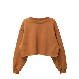 Vintage Winter Knitted Crop Top Hoodie 100% Polyester Short Sleeve <b>Tank</b> Top Ladies Cropped Sweatshirt Print - Product Image 4