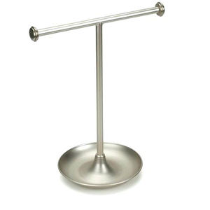 Silver Plated Metal <b>Bathroom</b> <b>Hand</b> <b>Towel</b> Stand - Product Image 1