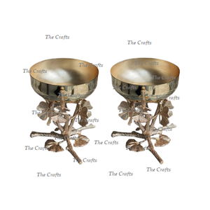 Cuenco para servir de color dorado de acero inoxidable con soporte de latón Cuenco decorativo de calidad superior a precios aceptables - Product Image 3