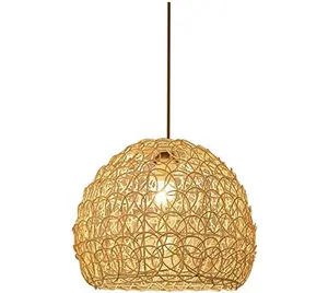 Vietbay artigianato lampada a sospensione in vimini paralume in tessuto Rattan plafoniere pendenti lampade a sospensione