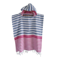 Poncho de bain à capuche pour enfants 100% coton tissé fait main Dobby séchage rapide certifié OEKO-TEX pour la plage, la piscine, la salle de bain, la douche de bébé