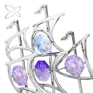 ของตกแต่งรูปเรือใบโลหะชุบทองคริสตัลคริสตอคราฟท์ ประดับคริสตัลเจียระไน 16x9.9 ซม. น้ำหนัก 0.208 กก. ที่วางนามบัตรตั้งโต๊ะ - Product Image 3