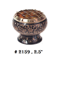 Best Quality of Incense Resin <b>Burner</b> With Carved & Color Work Made of Brass Charcoal <b>Burner</b> and <b>Oud</b> <b>Burner</b> - Product Image 4