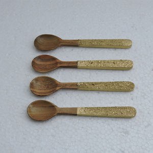 Horn Handmade Wholesale Portable Type Hand Crafted Tea <b>Table</b> Tea Serving 4 Pcs <b>Spoon</b> Set High Quality - Product Image 5