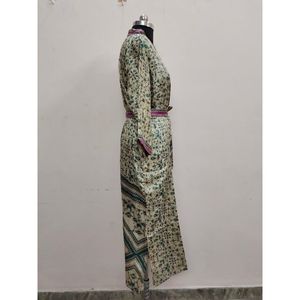 ชุดนอนชุดชายหาดแบบญี่ปุ่นของผู้หญิง,เสื้อแจ็กเก็ตแบบโบฮีเมียนผ้าไหมชุดเดรสกลางคืนสีสันสวยงามชุดชายหาด - Product Image 4