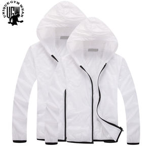 UNIQUE GYM WEAR Veste coupe-vent à capuche pour homme, hiver, coupe ajustée, imperméable, coupe-vent, séchage rapide, tissu polyester/coton - Product Image 6