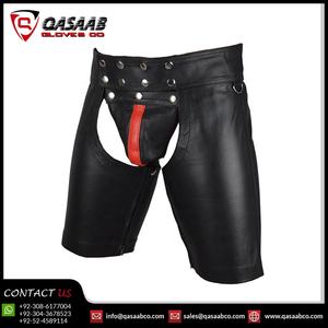 Hommes Flexible Club Shorts en cuir High Wasted Sexy Mini Short Vente chaude Shorts en cuir de couleur noire - Product Image 3