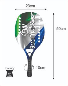 Raquetas de Tenis y Playa Hechas a Medida, Cara de 20 mm, Peso de 320-340 g, Longitud de 50 cm, Empuñadura de Fibra de Carbono - Product Image 1