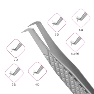 Eyelash Extension Tweezers Diamond Cut Mirror Polish Narrow Tip 90deg Private Label, Russian Volume Eyelash Tweezers - Product Image 5