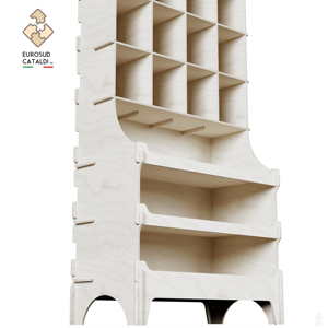 Il miglior espositore in legno di betulla di EUROSUD prodotto made in italy per negozi e supermercati. Ripiani a nido d'ape - Product Image 6