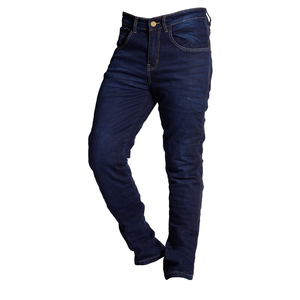 Motard noir de qualité AA pour hommes approuvé CE Protection principale légère respirante tissée droite longue coupe sur mesure foncé moyen solide - Product Image 3