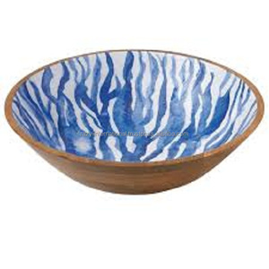 Tazón de Madera de Diseño de Lujo, con Adhesivo Decorativo con Estampado de Flores, Hecho a Mano, Ecológico, para Bodas - Product Image 2